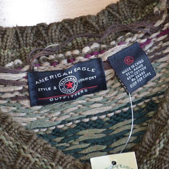 Vintage American Eagle Knit Sweater Winter Holiday Christmas - Picture 3 of 5
